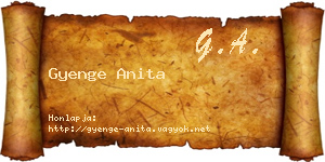 Gyenge Anita névjegykártya