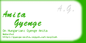 anita gyenge business card